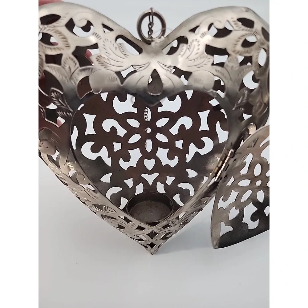 Iron‎ cutwork hanging Heart shaped Lantern